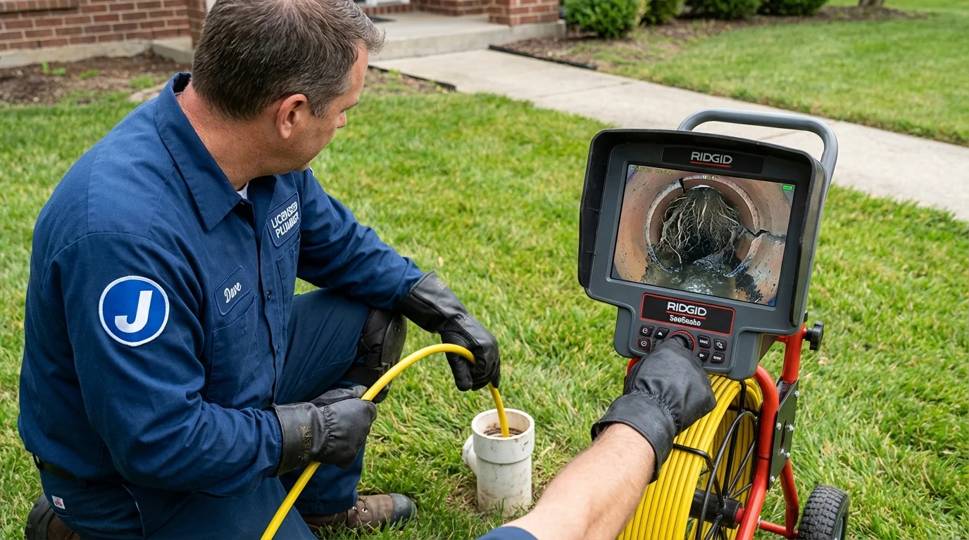 Sewer camera inspection being performed by Johns Plumbing LLC in Big Lake